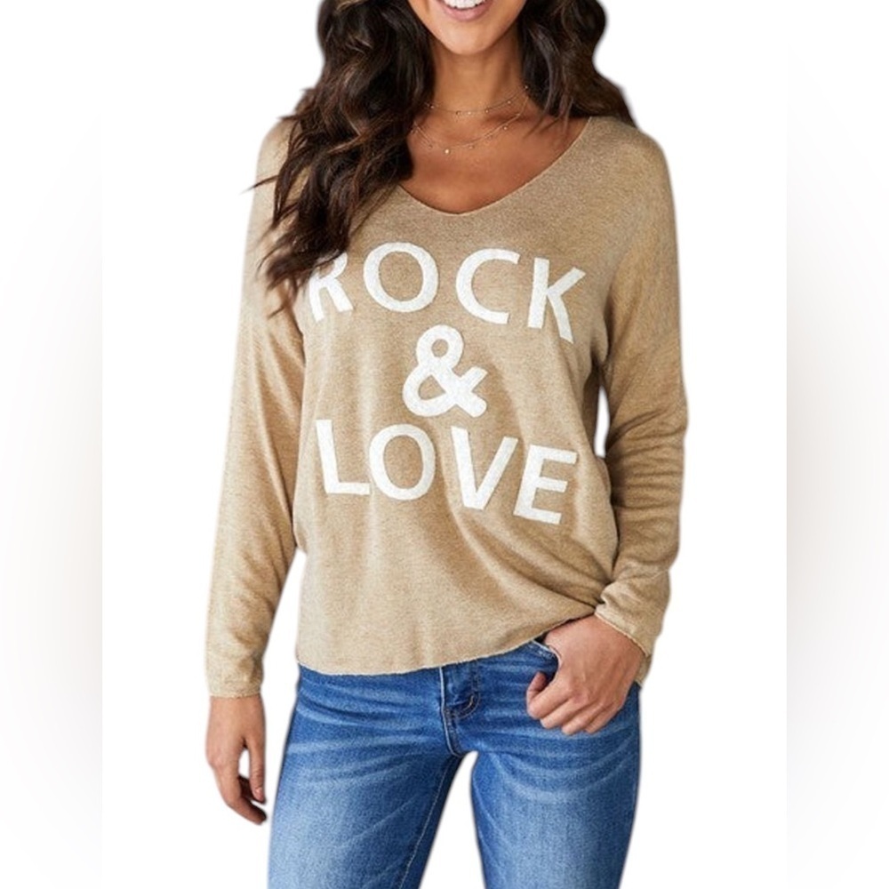 Venti6Tan 'Rock & Love' Long Sleeve Top Size Large. I#1